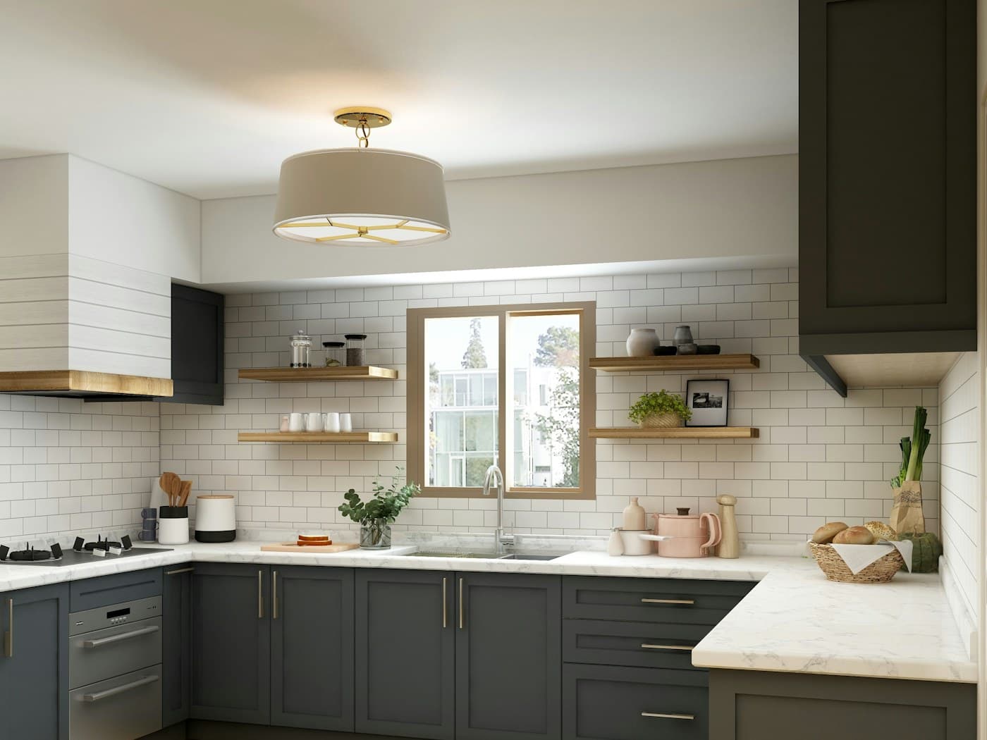 Measured layout study, illustrative kitchen planning image