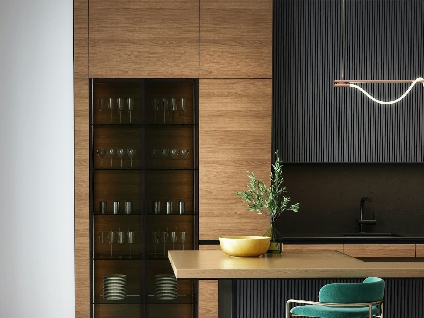 Coordinated remodel concept, illustrative kitchen planning image